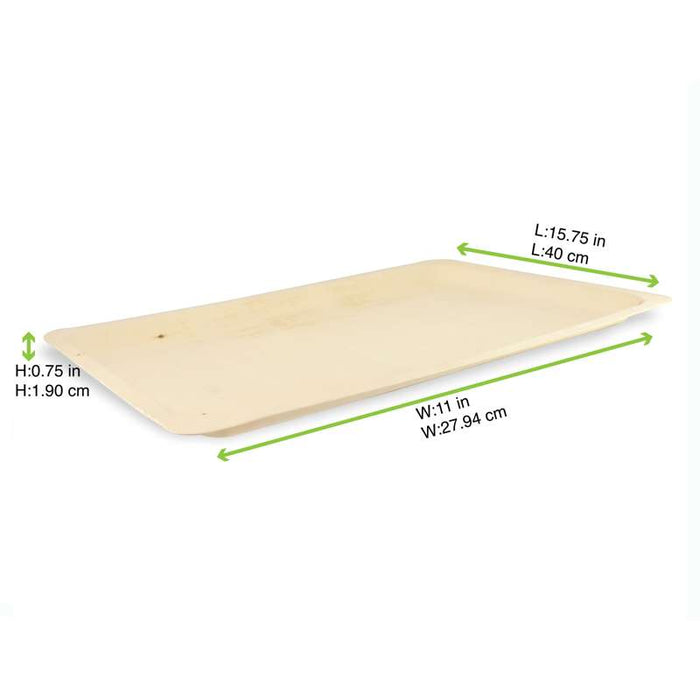 Plateau rectangulaire en bois "Scandinavie"  400x280mm H20mm-50Pcs