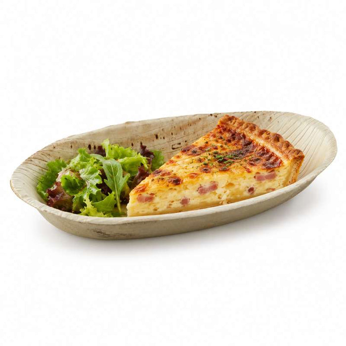 Assiette en palmier forme oeuf  190x120mm H25mm 270ml-100Pcs