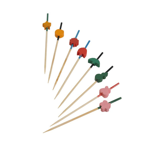 Pique bambou avec une extrémité décors et couleurs assortis   H90mm-2000Pcs
