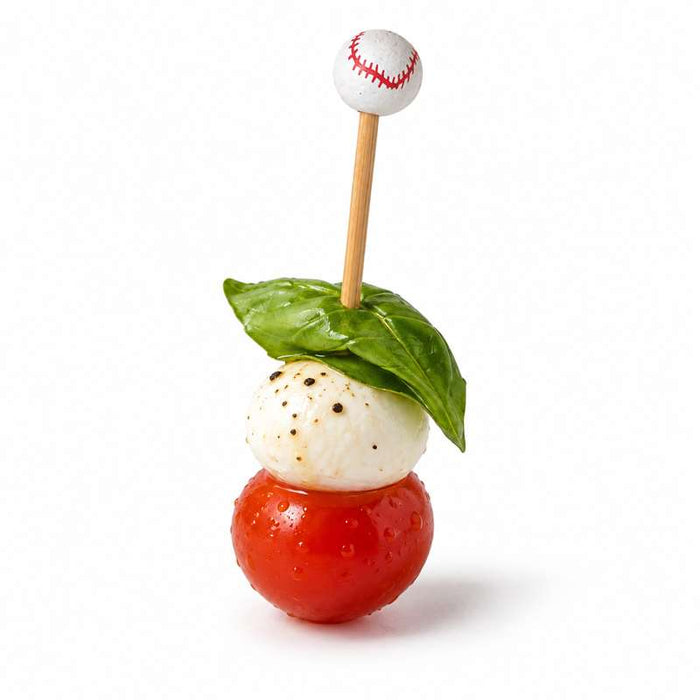 Pique bambou avec une extrémité décor baseball   H120mm - 1000Pcs