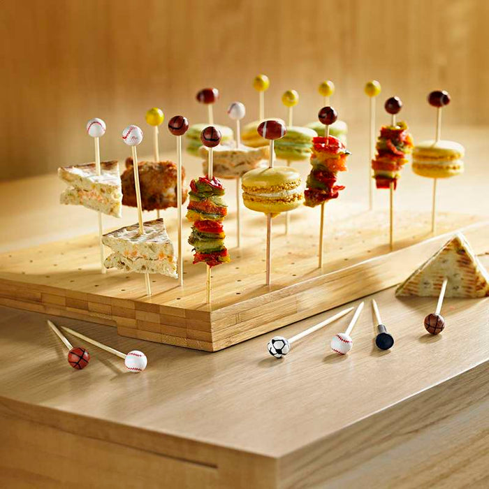 Pique bambou avec une extrémité décor golf  H120mm - 1000Pcs