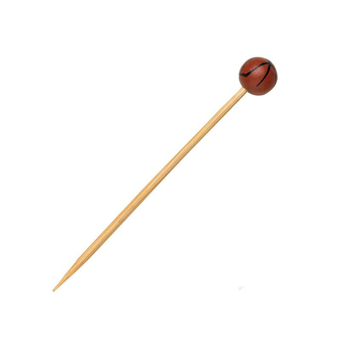 Pique bambou avec une extrémité décor basketball   H120mm-1000Pcs