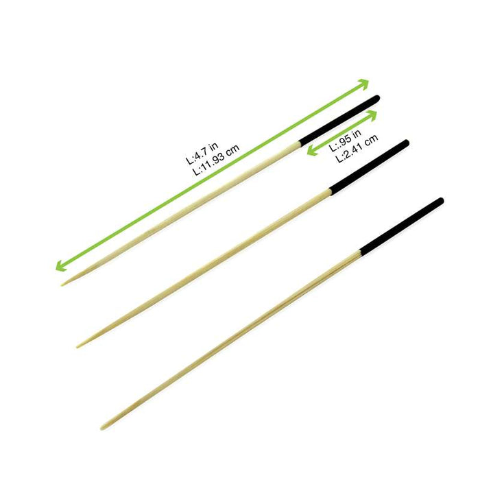 Pique bambou avec une extrémité noir   H120mm - 2000Pcs