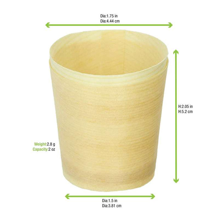 Mini gobelet bois   H45mm-1000Pcs