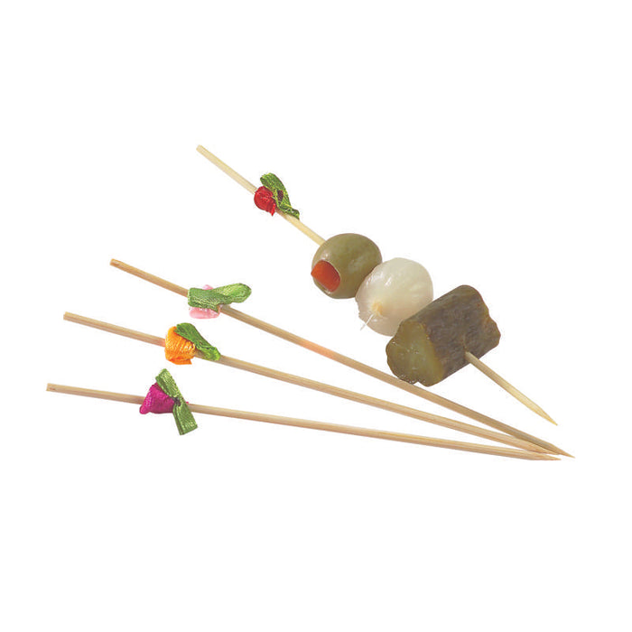 Pique bambou décor fleur  H120mm - 2000Pcs