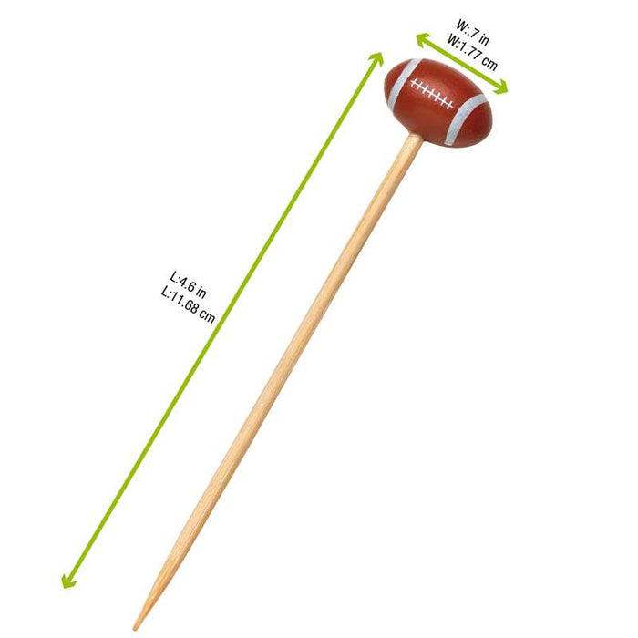 Pic en bambou décor ballon de football 120mm - 1000Pcs