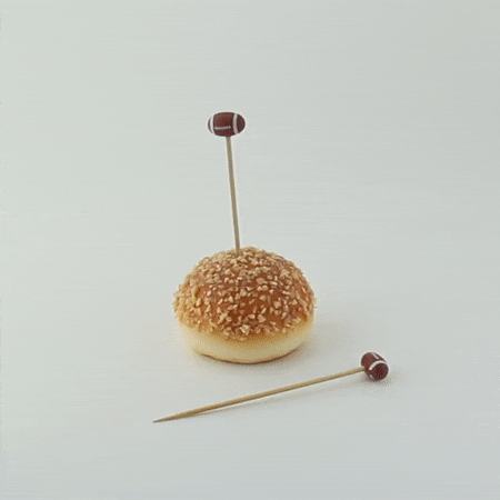 Pique bambou avec une extrémité décor football  H120mm - 1000Pcs