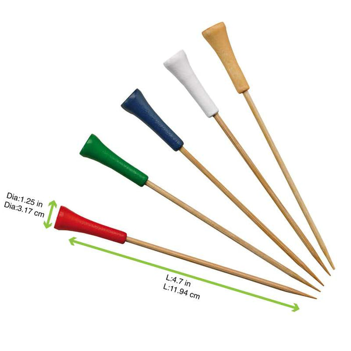 Pique bambou avec une extrémité décor golf  H120mm - 1000Pcs
