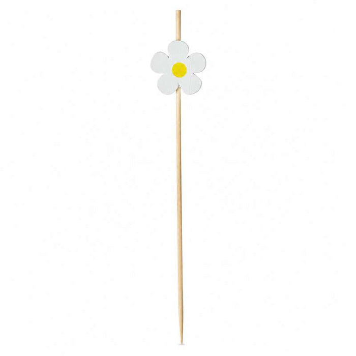 Pique en bambou fleur de marguerite blanche 105mm - 1000Pcs