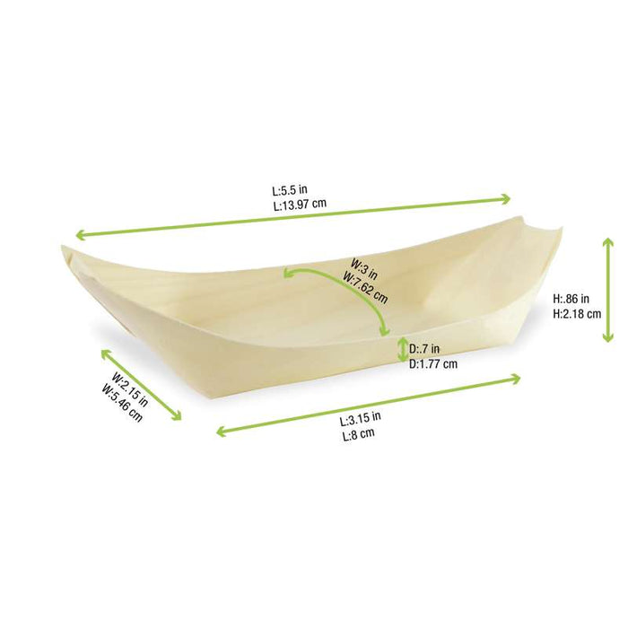 Barquette bateau bois  145x75mm H20mm-500Pcs