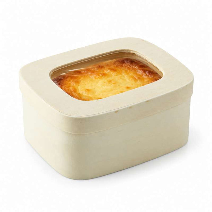 Boite bois rectangulaire avec couvercle à fenêtre  110x80mm H50mm 240ml - 100Pcs