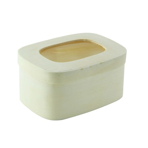Boite bois rectangulaire avec couvercle à fenêtre  110x80mm H50mm 240ml - 100Pcs
