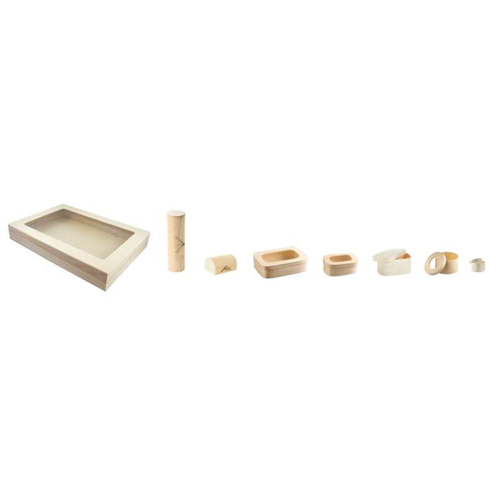 Boite bois rectangulaire avec couvercle  110x80mm H55mm 240ml-100Pcs