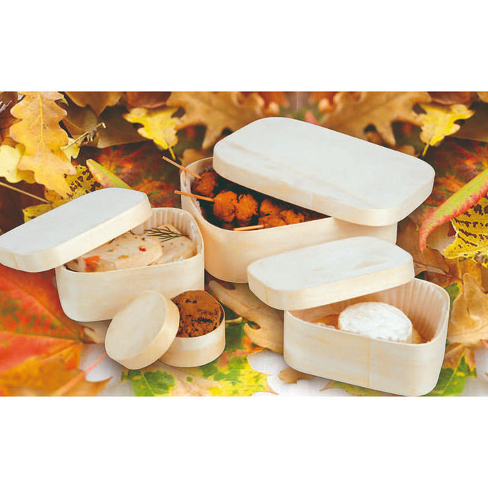 Boite bois rectangulaire avec couvercle  110x80mm H55mm 240ml-100Pcs