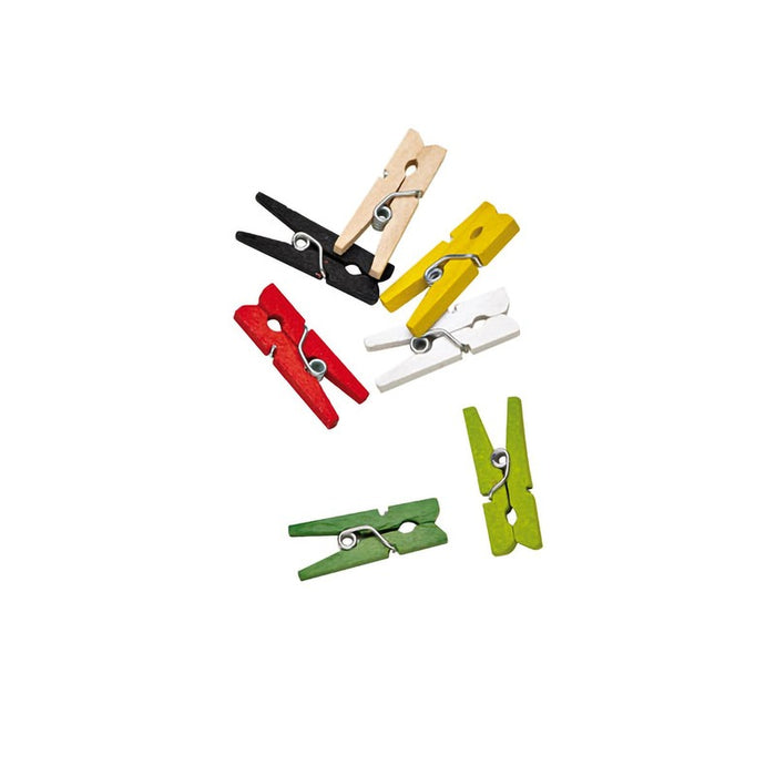 Mini pince à linge bois couleurs assorties   H25mm-2000Pcs