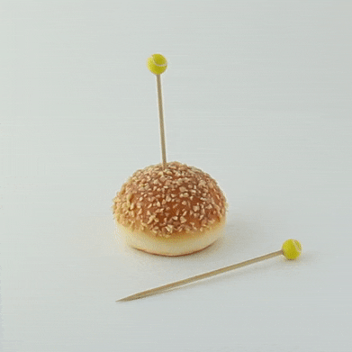 Pique bambou avec une extrémité décor tennis  H120mm - 1000Pcs