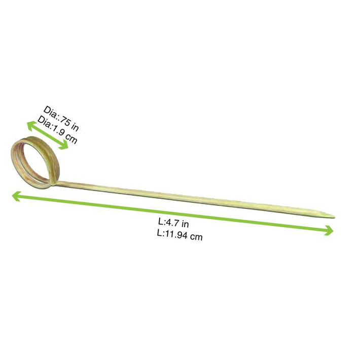 Pique bambou avec une extrémité en boucle  H120mm - 2000Pcs