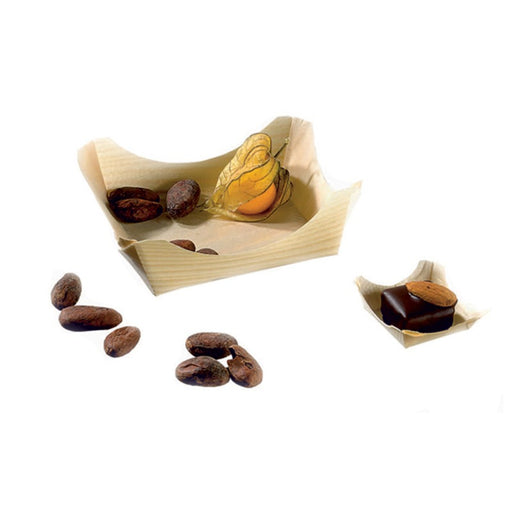 Mini assiette bois "Pin Up"  60x60mm H25mm-1000Pcs