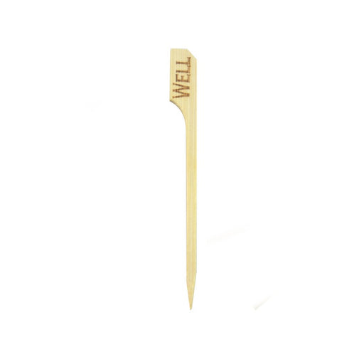 Pique à steack en bambou Teppo Gushi inscription Well (bien cuit )   H90mm - 1000Pcs