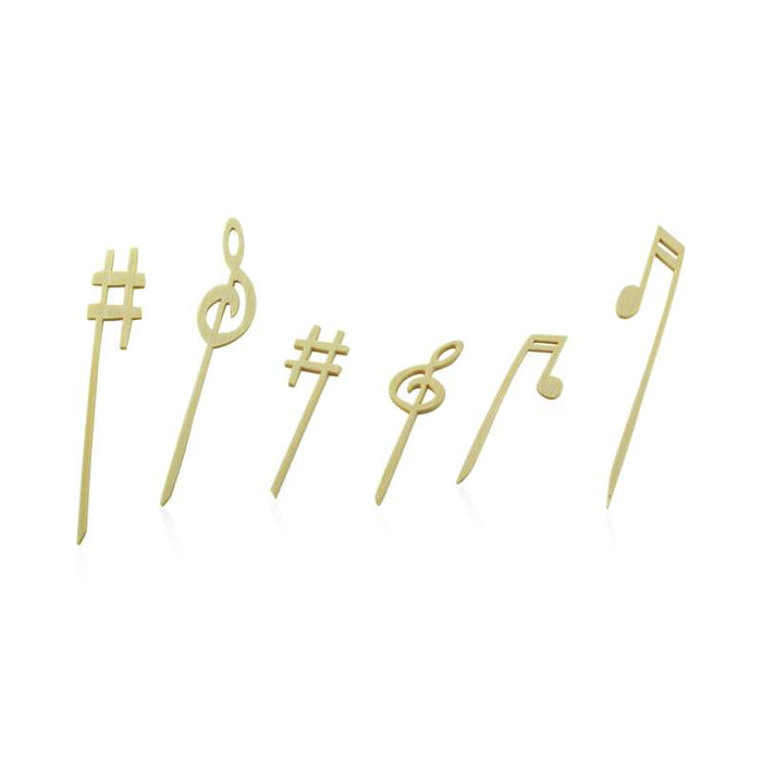Pique bambou avec une extrémité décor musique   H120mm-1000Pcs