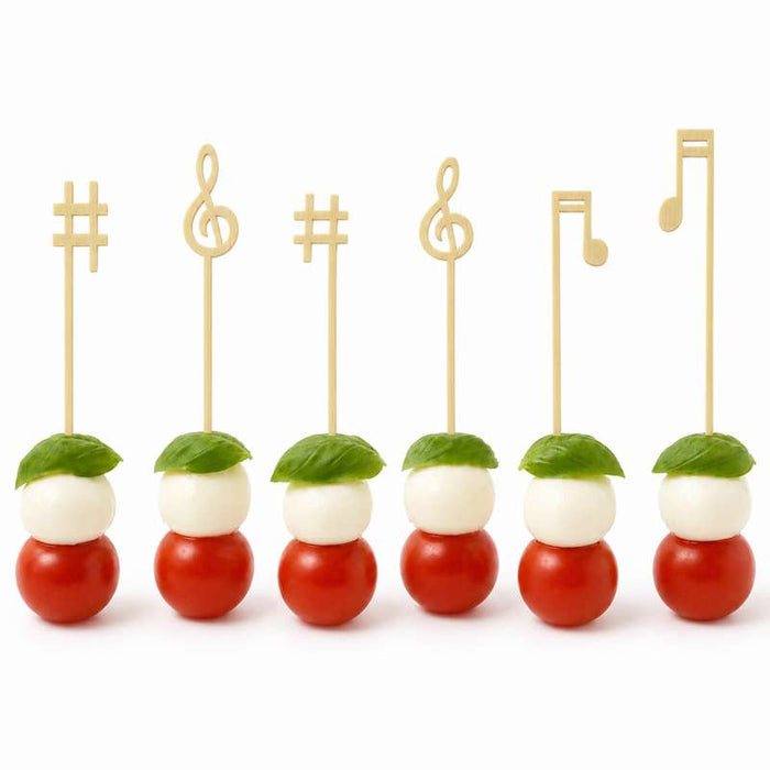 Pique bambou avec une extrémité décor musique   H120mm-1000Pcs