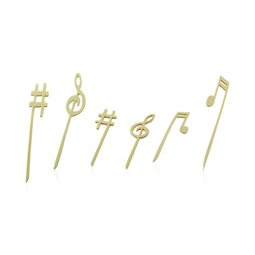 Pique bambou avec une extrémité décor musique   H120mm-1000Pcs