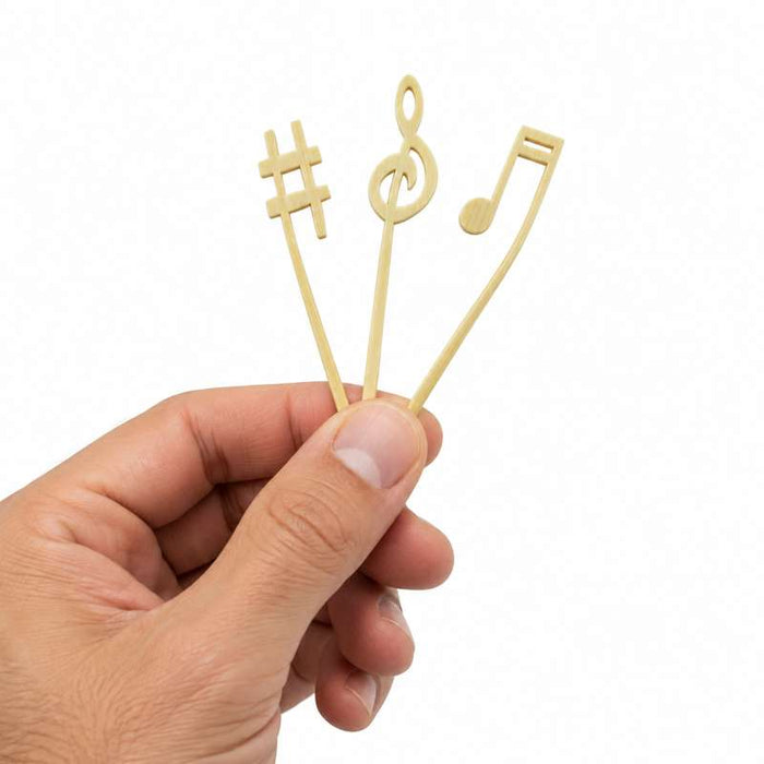 Pique bambou avec une extrémité décor musique   H90mm-1000Pcs