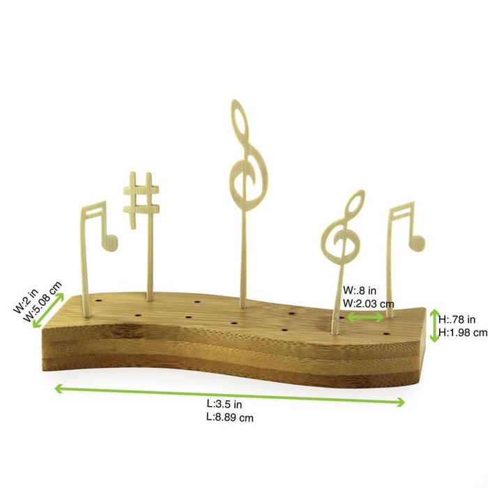 Pique bambou avec une extrémité décor musique   H90mm-1000Pcs