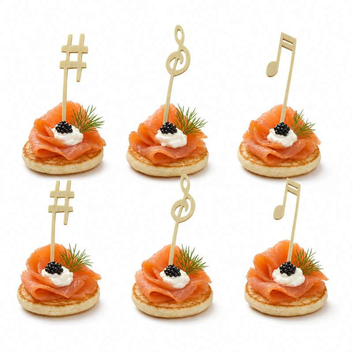 Pique bambou avec une extrémité décor musique   H90mm-1000Pcs