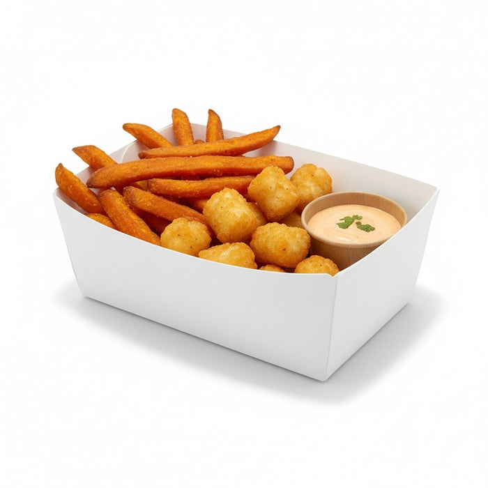 Barquette en carton blanc  90x55mm H40mm 250ml-250Pcs
