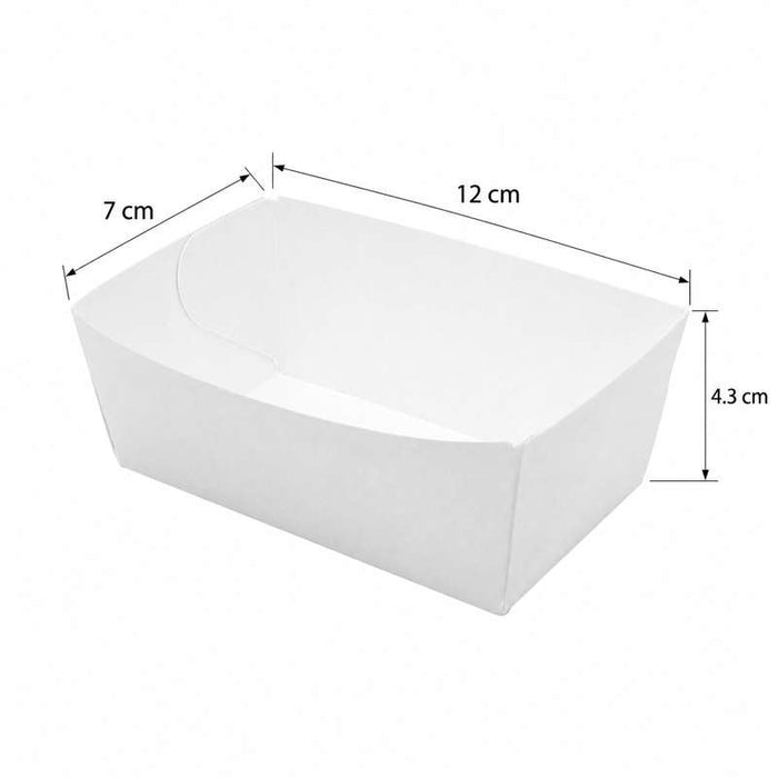 Barquette en carton blanc  120x70mm H43mm 510ml-250Pcs