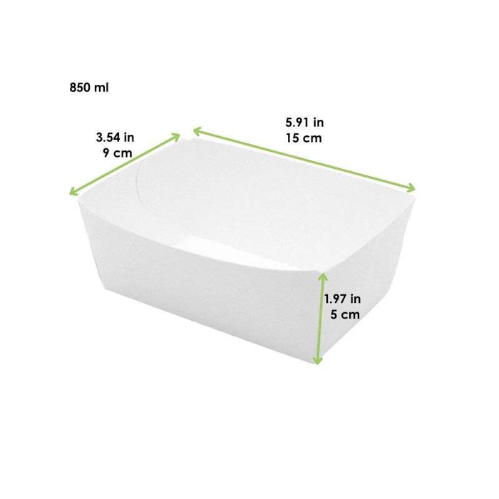 Barquette en carton blanc  150x90mm H50mm 850ml-250Pcs