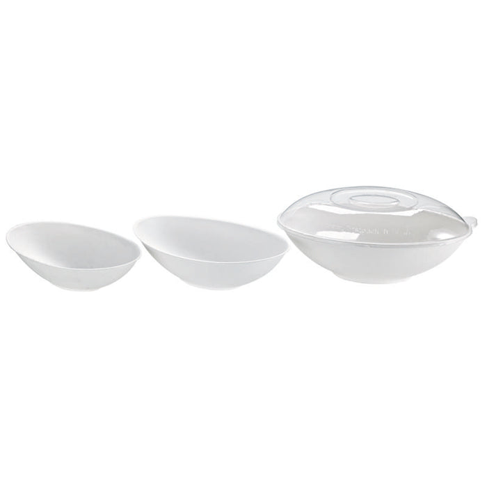 Bol ovale blanc en pulpe "BioNchic" 270x165mm H77mm 1500ml-100Pcs