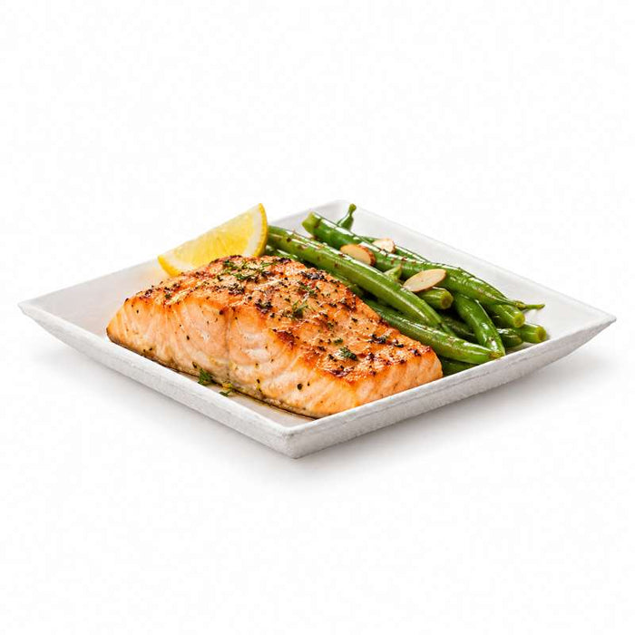 Assiette carrée blanche en pulpe "BioNChic"  110x110mm-100Pcs