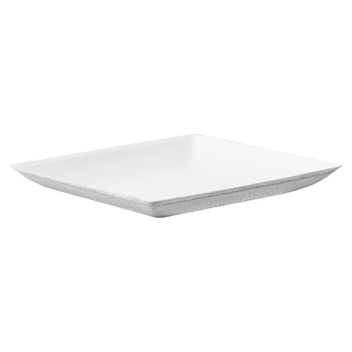 Assiette carrée blanche en pulpe "BioNChic"  110x110mm-100Pcs