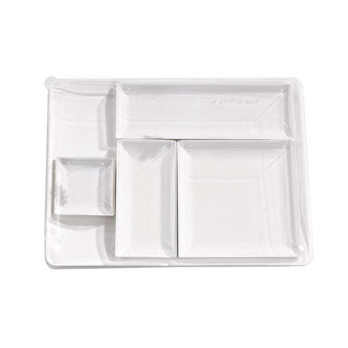 Plateau rectangulaire blanc en pulpe "BioNchic"  400x150mm-100Pcs