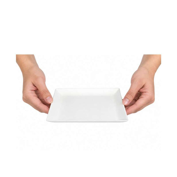 Assiette carrée en pulpe blanche "BioNChic" 160x160mm - 100Pcs
