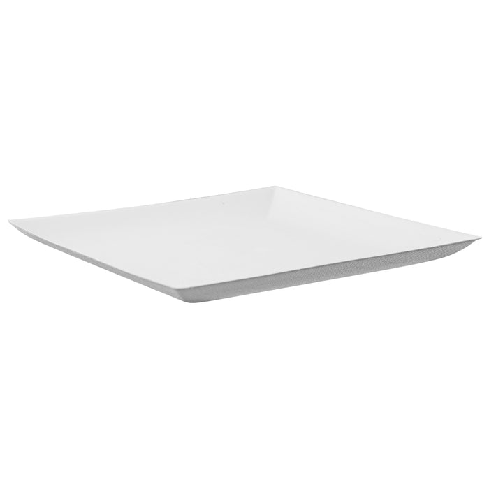 Assiette carrée blanche en pulpe "BioNChic"  180x180mm-100Pcs