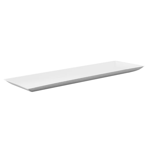 Assiette rectangulaire blanche en pulpe "BioNChic" 270x90mm-100Pcs