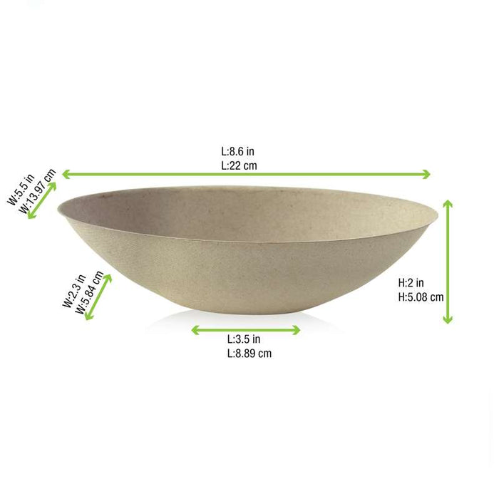 Bol ovale brun en pulpe "BioNchic"  225x135mm H55mm 750ml-250Pcs