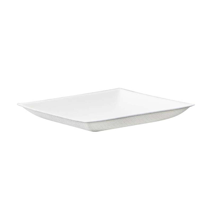 Assiette carrée blanche en pulpe  90x90mm-100Pcs