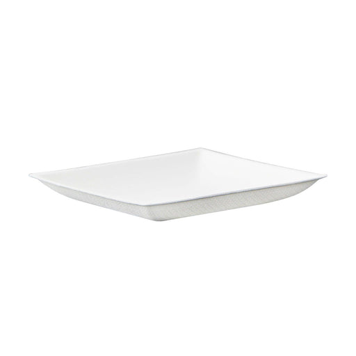 Assiette carrée blanche en pulpe  90x90mm-100Pcs