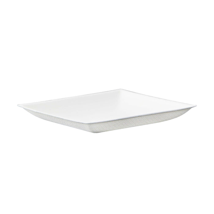 Assiette carrée blanche en pulpe  90x90mm-100Pcs