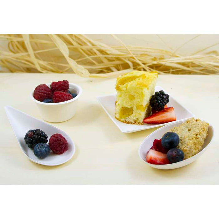 Mise en bouche en pulpe blanche en forme d'œuf "Eggster" 80x52mm H29mm - 300Pcs