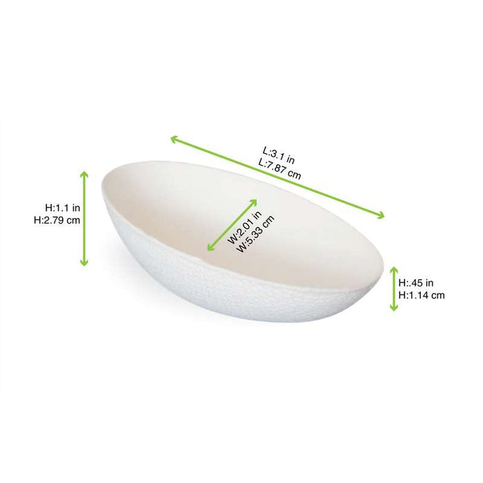 Mise en bouche en pulpe blanche en forme d'œuf "Eggster" 80x52mm H29mm - 300Pcs