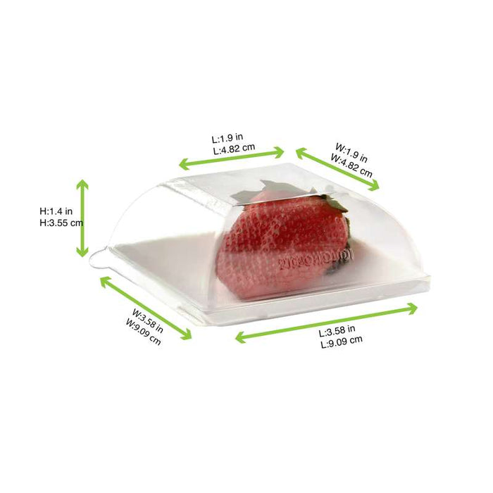 Couvercle BioNchic dôme transparent en plastique PET 91x91mm H36mm-100Pcs