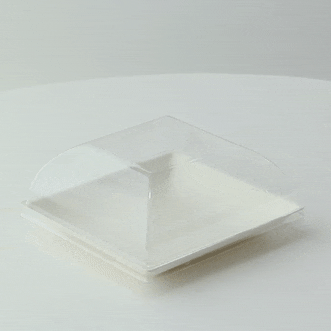 Couvercle BioNchic dôme transparent en plastique PET 91x91mm H36mm-100Pcs