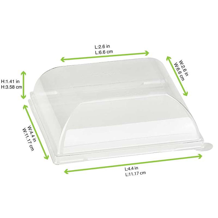 Couvercle BioNchic dôme transparent en plastique PET 112x112mm H36mm-100Pcs