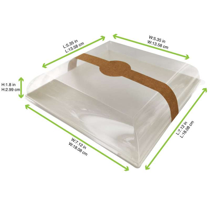 Couvercle BioNchic dôme transparent en plastique PET 181x181mm H30mm-100Pcs