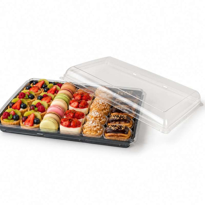 Couvercle BioNchic dôme transparent en plastique PET 392x295mm H33mm-50Pcs
